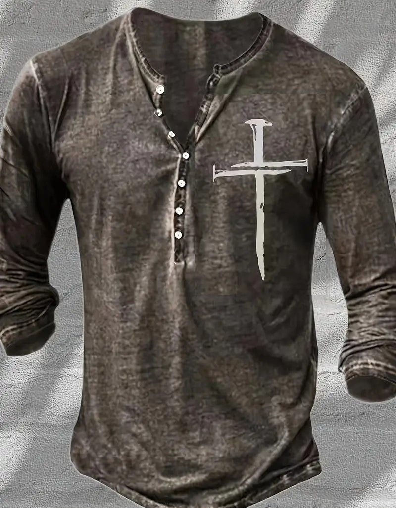 Men's Digital Printing Casual Long Sleeve